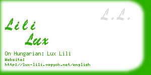lili lux business card